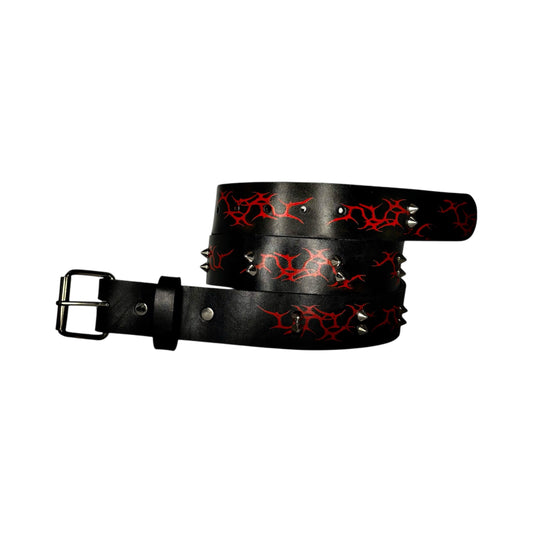Black Leather Belt (Tribal Tattoo)