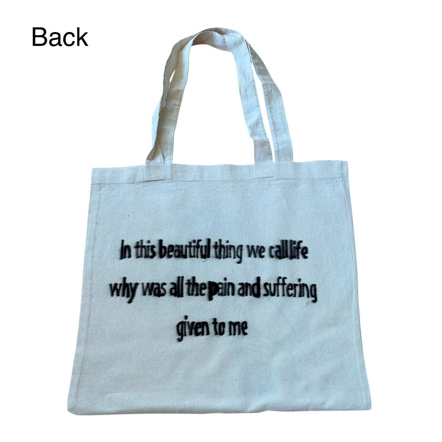 Airbrushed "Donnie Darko/Beautiful World" Tote Bag